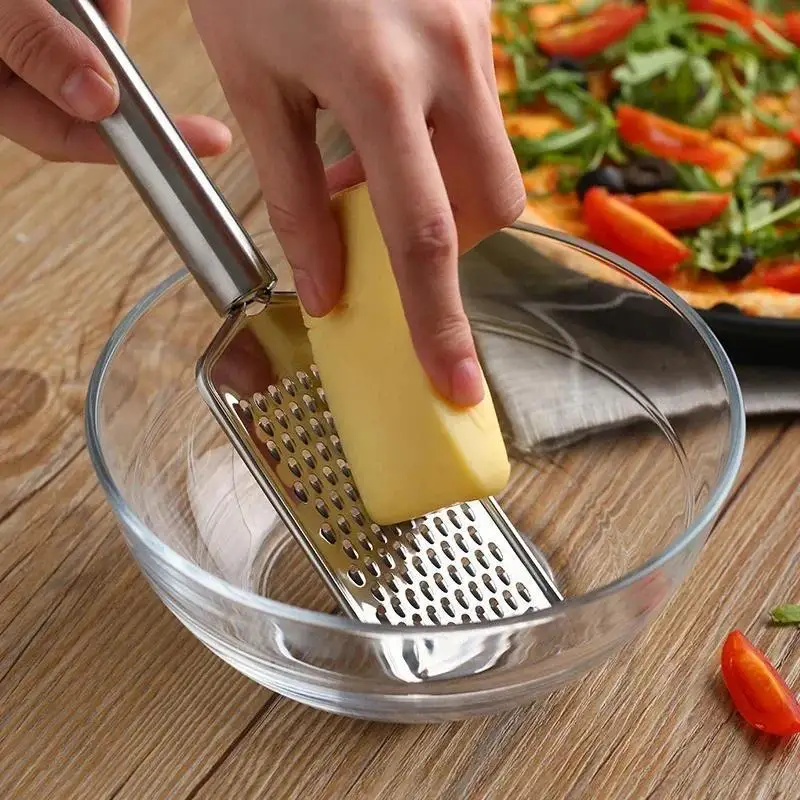 Nuevo rallador de queso de mano de acero inoxidable, ralladores de alimentos multiusos para cocina, para Chocolate, mantequilla, frutas y verduras, artículos de cocina