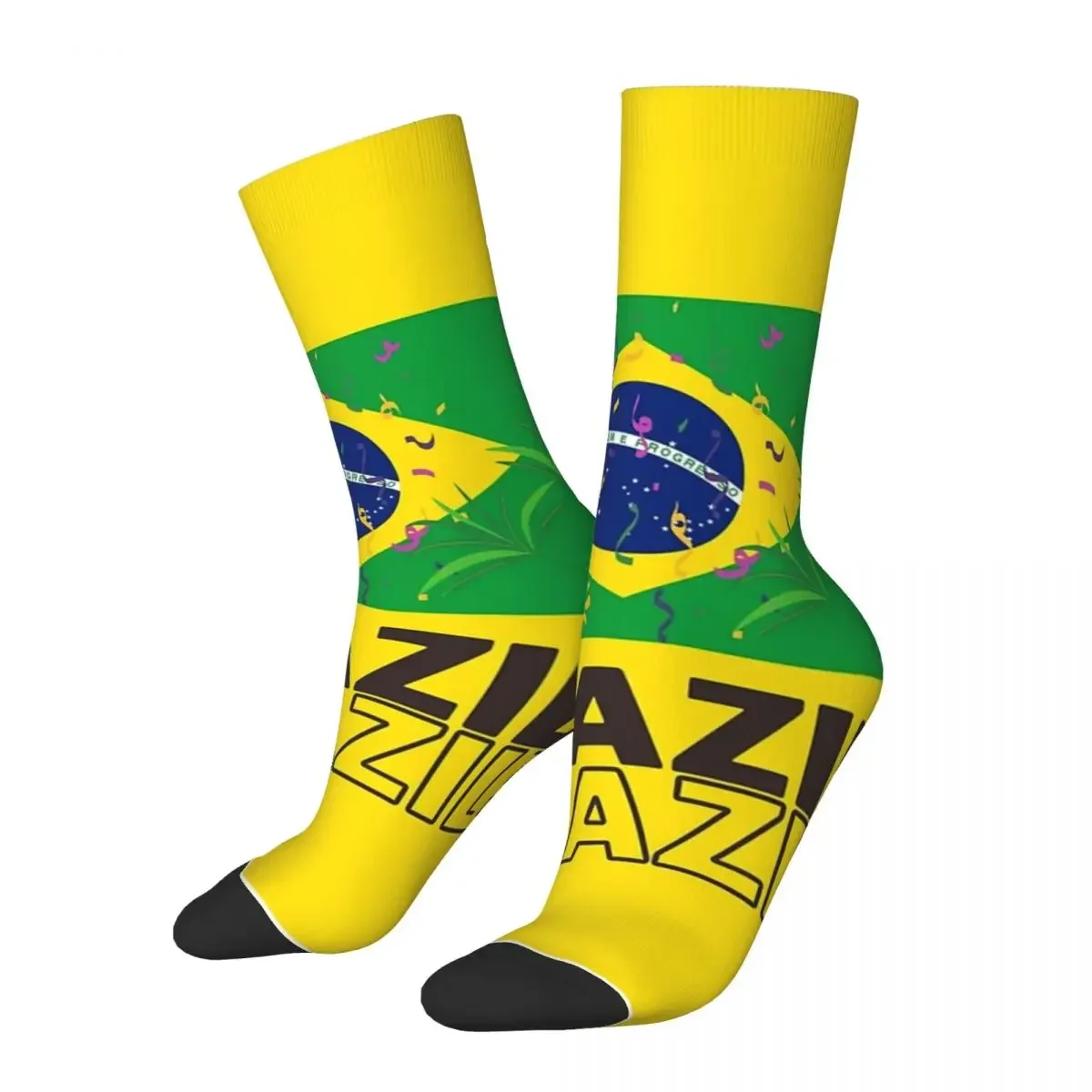 

Brazil National Flag Socks Harajuku High Quality Stockings All Season Long Socks Accessories for Unisex Birthday Present