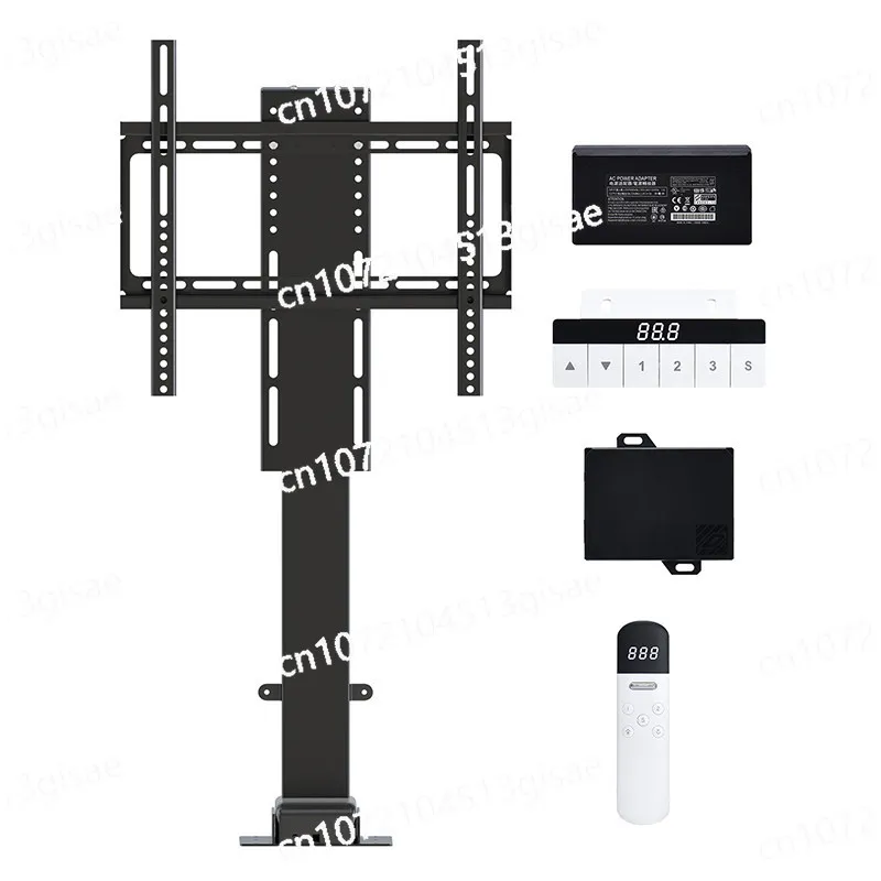 

30-120-дюймовый подъемный электрический кронштейн для телевизора, пульт дистанционного управления, многофункциональная телескопическая вешалка, скрытая потолочная напольная установка