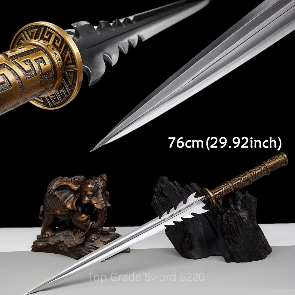 Excellent Battle Sword Real Jian Handmade Martial Art Performance High Manganese Steel Blade Full Tang