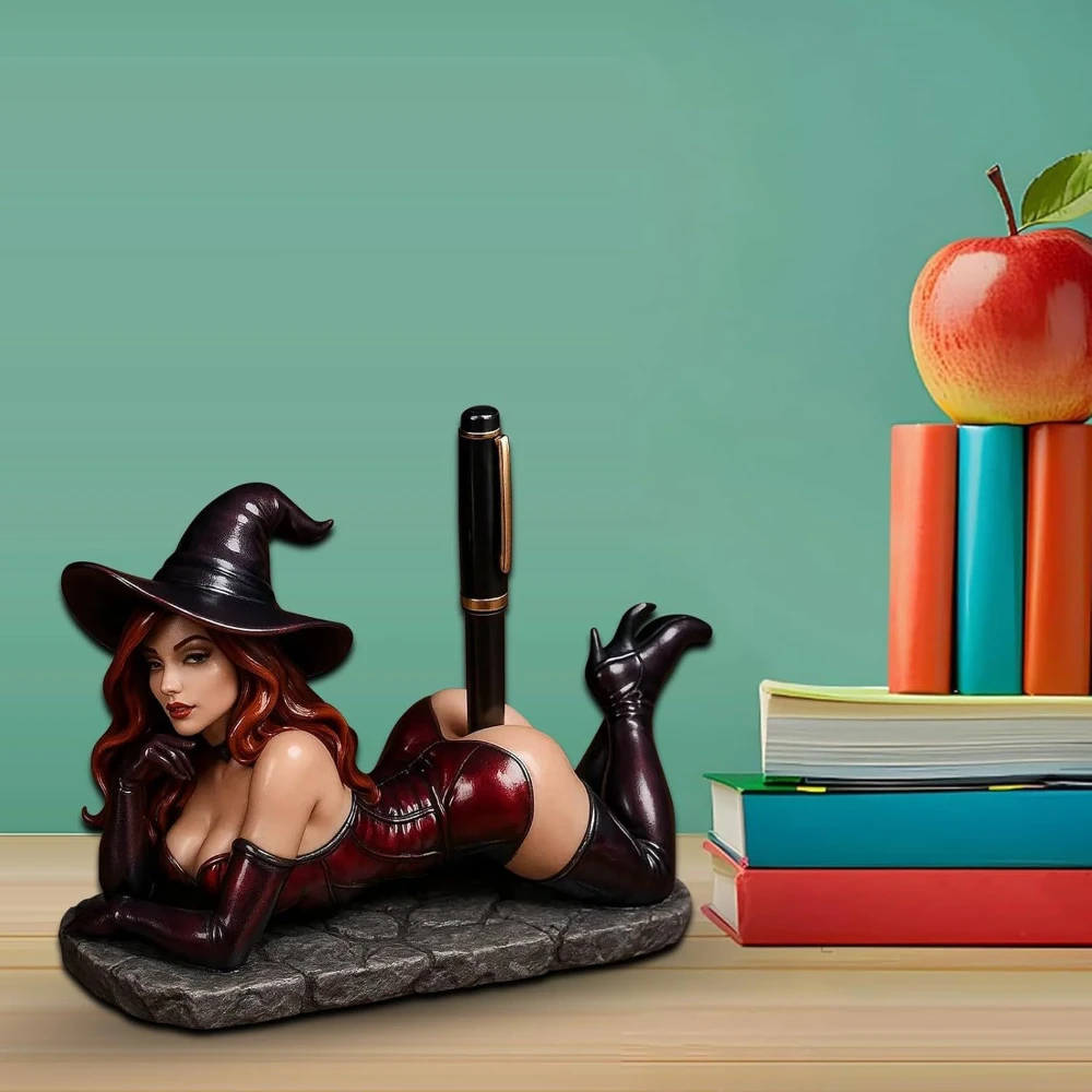مثير حامل قلم الساحرة هالوين المنزل دراسة تمثال الديكور الإبداعية هدية صغيرة لحفلة عيد ميلاد #1