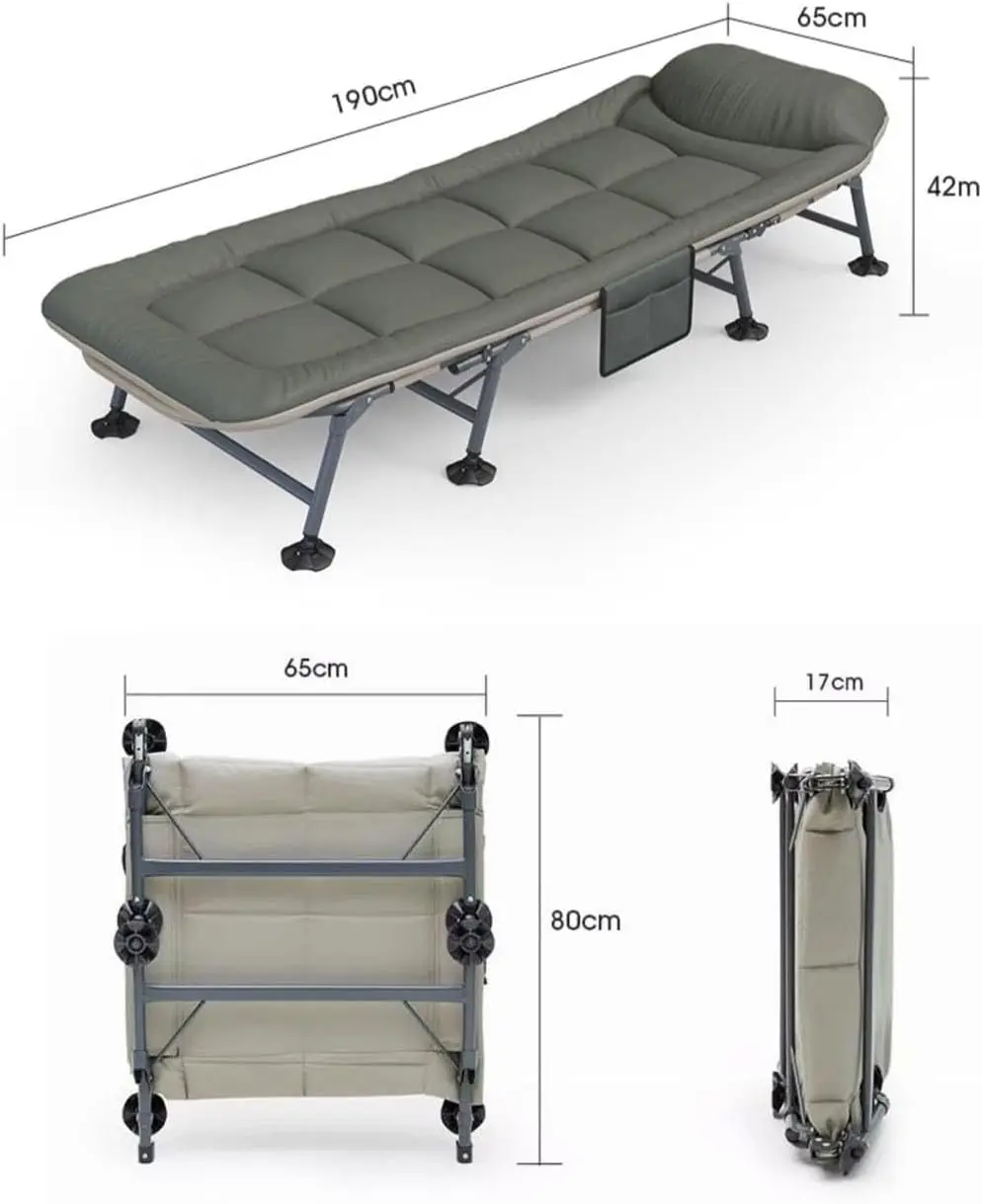 

Modern Single Folding Bed Cot With Strong Ultralight Frame For Outdoor Camping & Bedroom Use Wooden & Steel Material