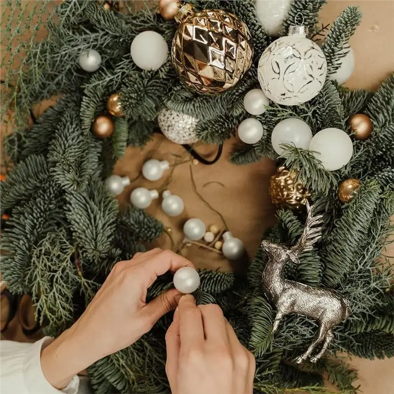 PORK-For DIY Christmas Crafts- Front Door Wall Hanging 12 Inch Natural Grapevine Wreaths(4-Pack), Rattan Vine Wreath