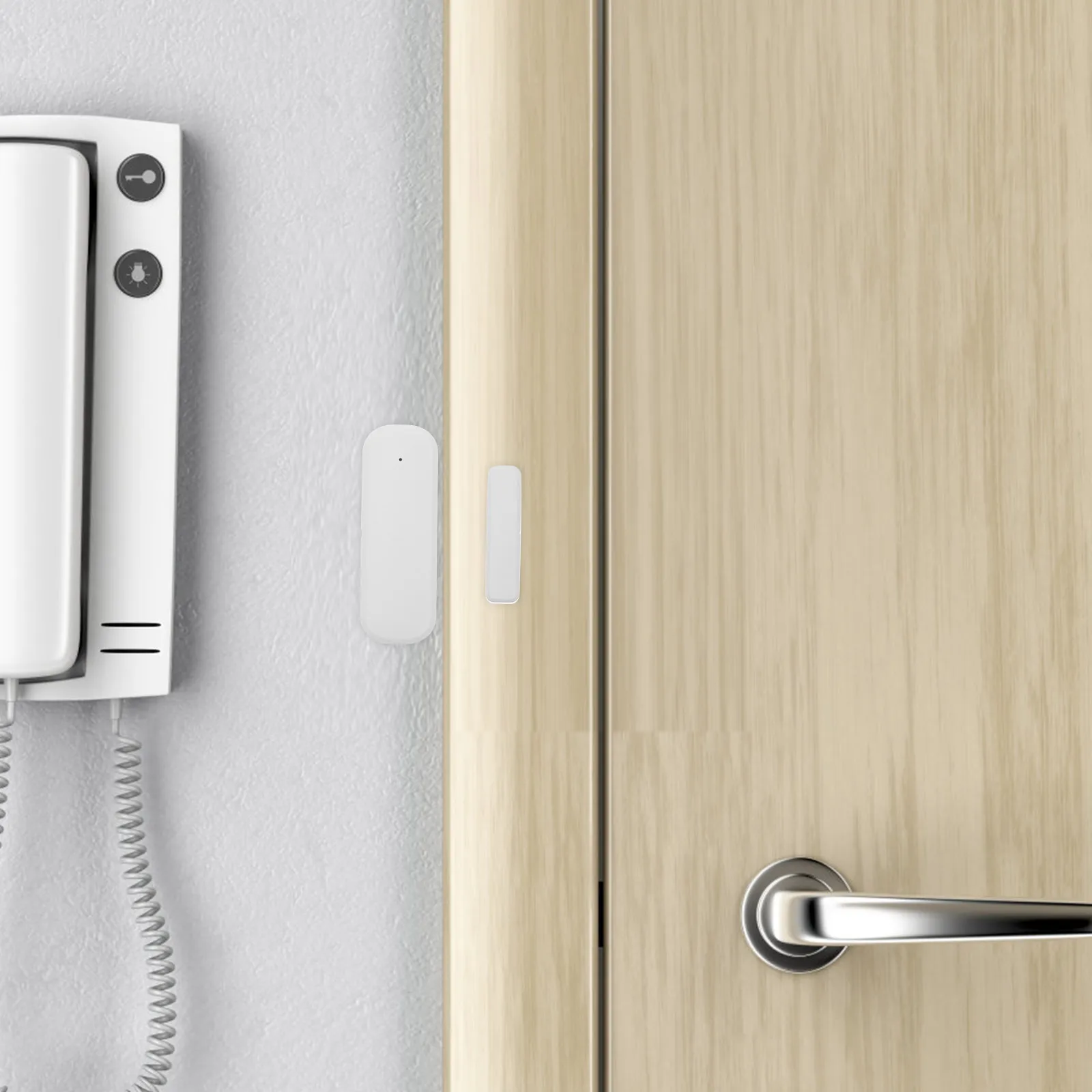 

Magnetic Door Alarm White Plastic Chime for Home Doors Windows Easy Installation Sound Sensor Garage Hardware
