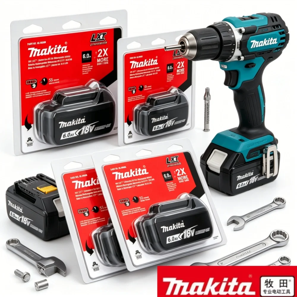 

100% Original Makita Battery,18V 6.0Ah Rechargeable Battery, Replacing Makita BL1830B L1840B L1850B L1860B,power Tool Battery