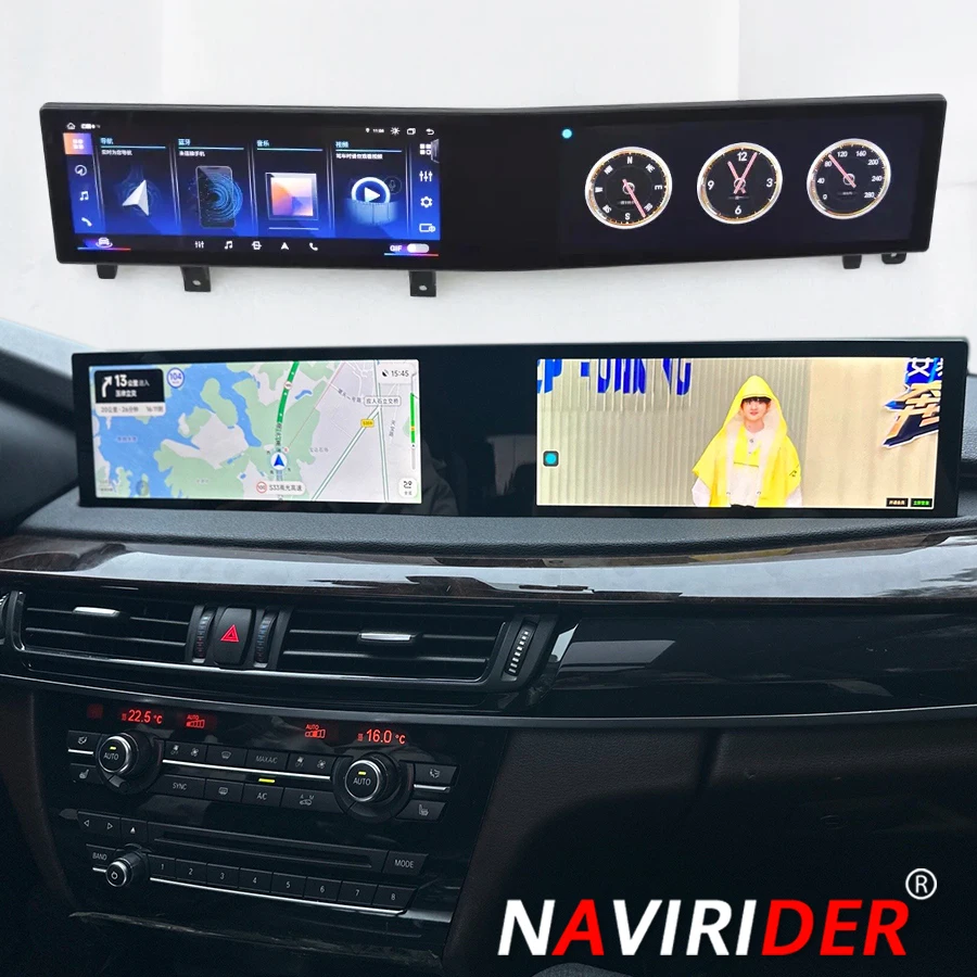 

Dual Screen For BMW 5 Series F10 F11 X5 X6 7 Srereis 2011-2017 Auto Radio Stereo GPS Navigation Multimedia Video Player CarPlay