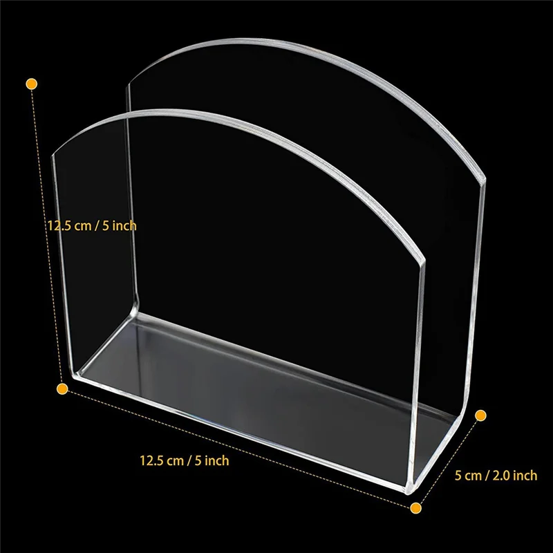 

B03C-2 Pcs Acrylic Clear Napkin Holder For Table,Paper Napkin Tissue Holder Stand Dispenser,Tabletop Freestanding Storage Box Du