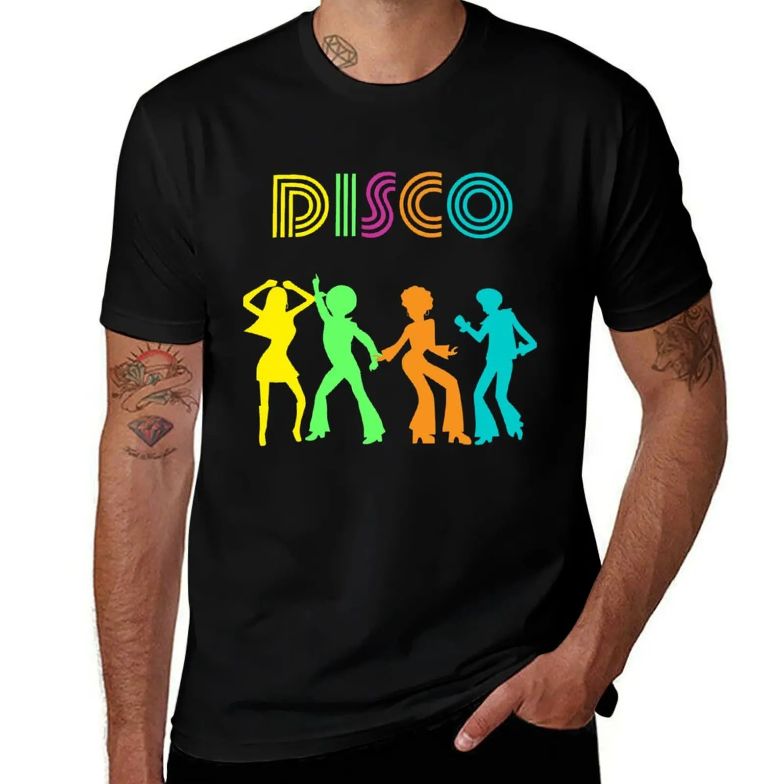 

1970's Style Disco Dancers Dancing Retro Design T-Shirt blacks Man t-shirt tees designer t shirt men