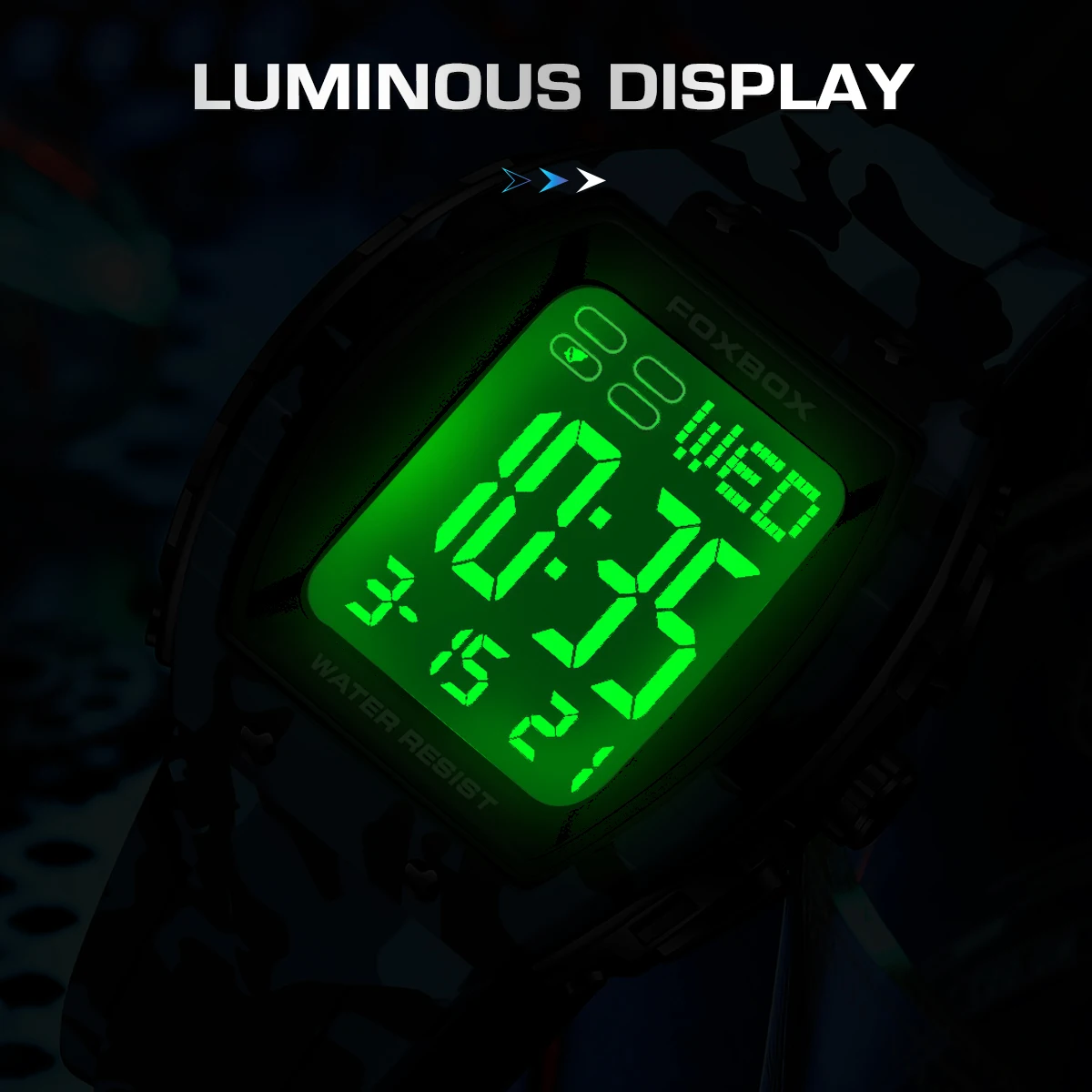 LIGE Brand FOXBOX Electronic Man Watch Outdoor Casual Sport Simple Digital Watches Waterproof Military Luminous Week Alarm Clock