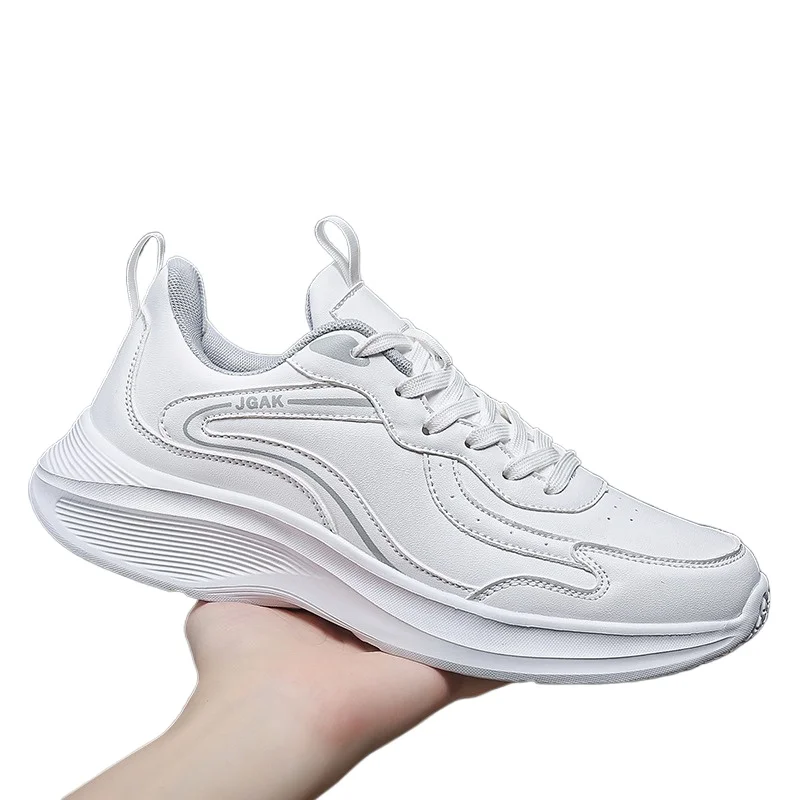 

NEW Fashion Platform White Mens Sneakers Shock Absorb Anti Slip Breathable Sports Shoes Daily Workout Walking Athletic Footwear
