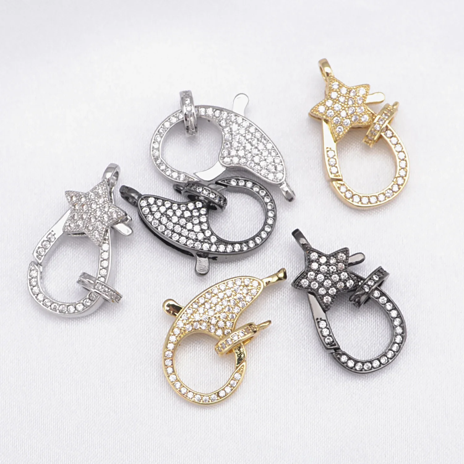 Charms for DIY Jewelry Making Materials Zircon Accessories Chains Bracelets Necklaces Pendant Hooks Closure Fastener Lock 1 Pcs