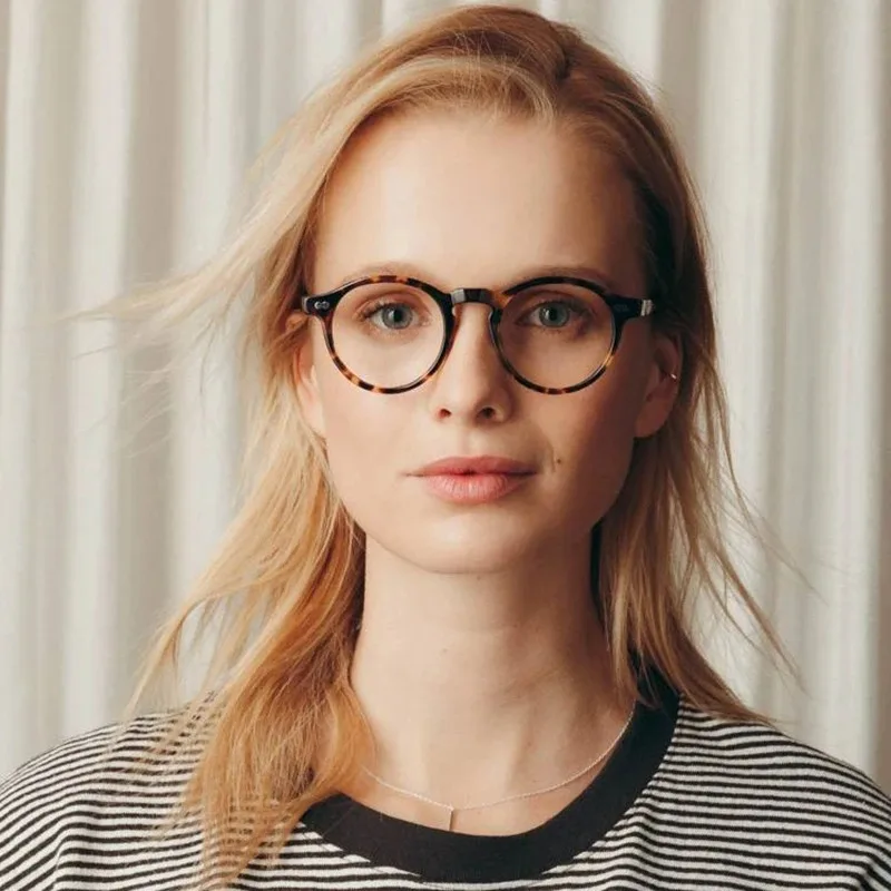 Runde Vintage-Acetat-Brille im Johnny-Depp-Lemtosh-Stil für Herren und Damen, Computerbrille, Luxusmarken-Brillengestell – Detail 4