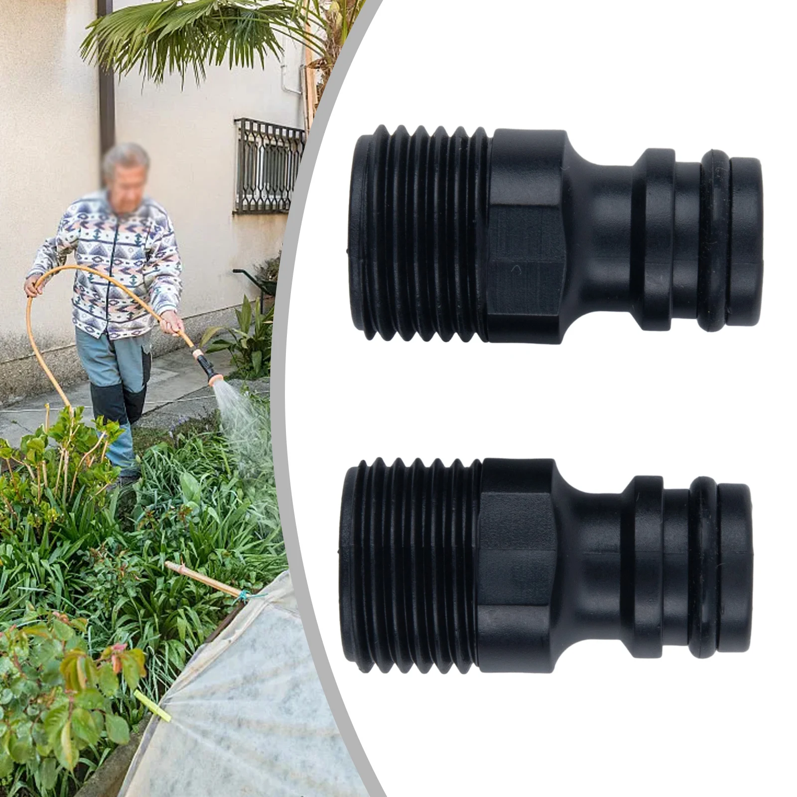 2PC Threaded Tap Adaptor Garden Water Hose Quick Pipe Connector Fitting For Garden Tubing Drip Irrigation Watering System