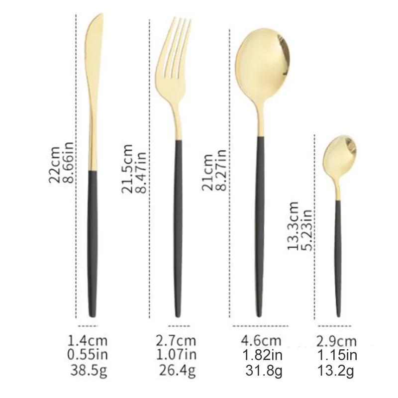 Dinnerware 304 Stainless Steel Cutlery Bright Tableware Western Steak Knife Fork tea Spoon dinner kitchen Set