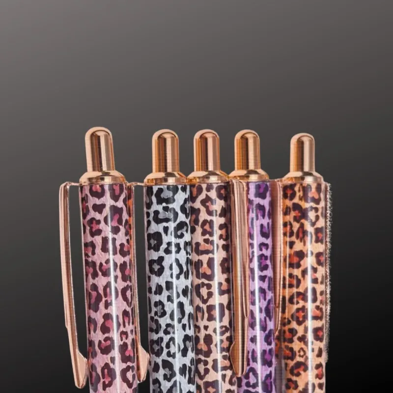 3–5 Stück Luxus-Gold-Kugelschreiber mit Leopardenmuster, Hochzeit, Rose, Metall, Schreibwaren, Schulbedarf – Detail 3