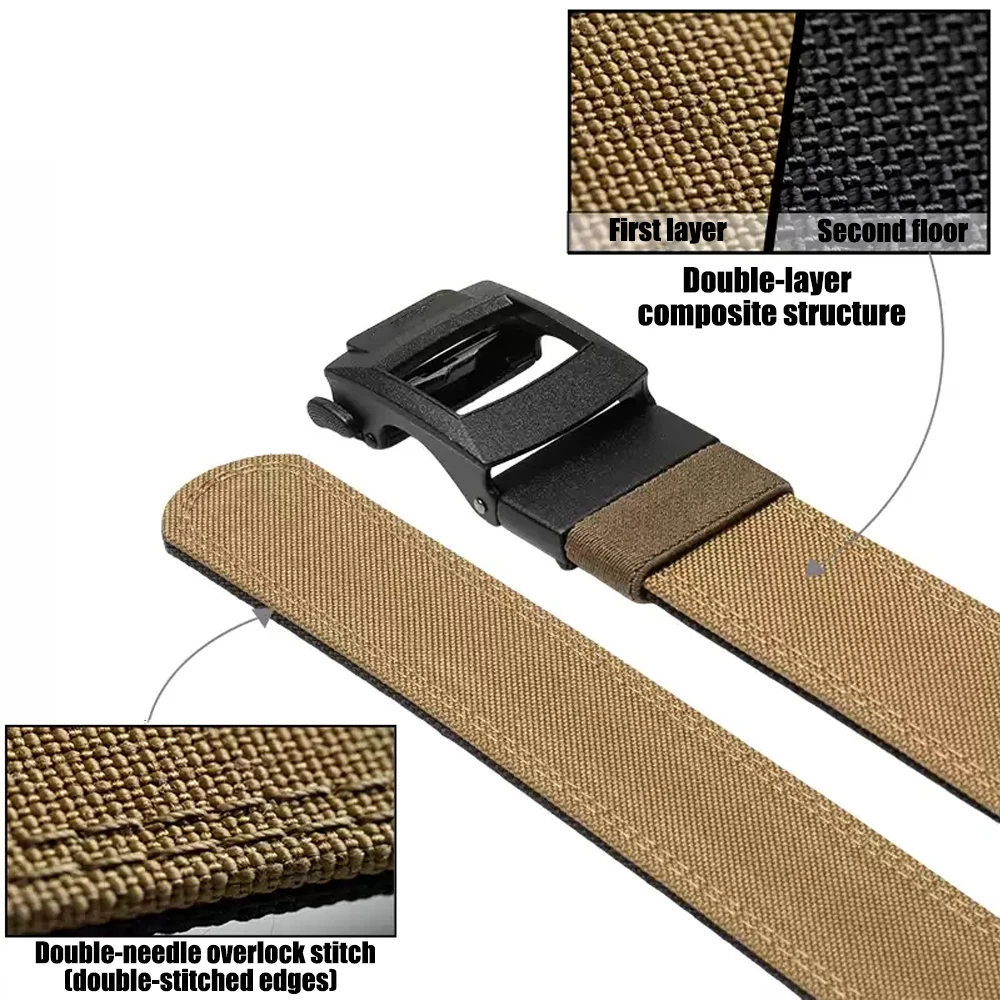 Tactical Nylon Belt Men Automatic Buckle Quick Release Military Waistband Outdoor Multifunctional Cargo Pants Belts for Hunting