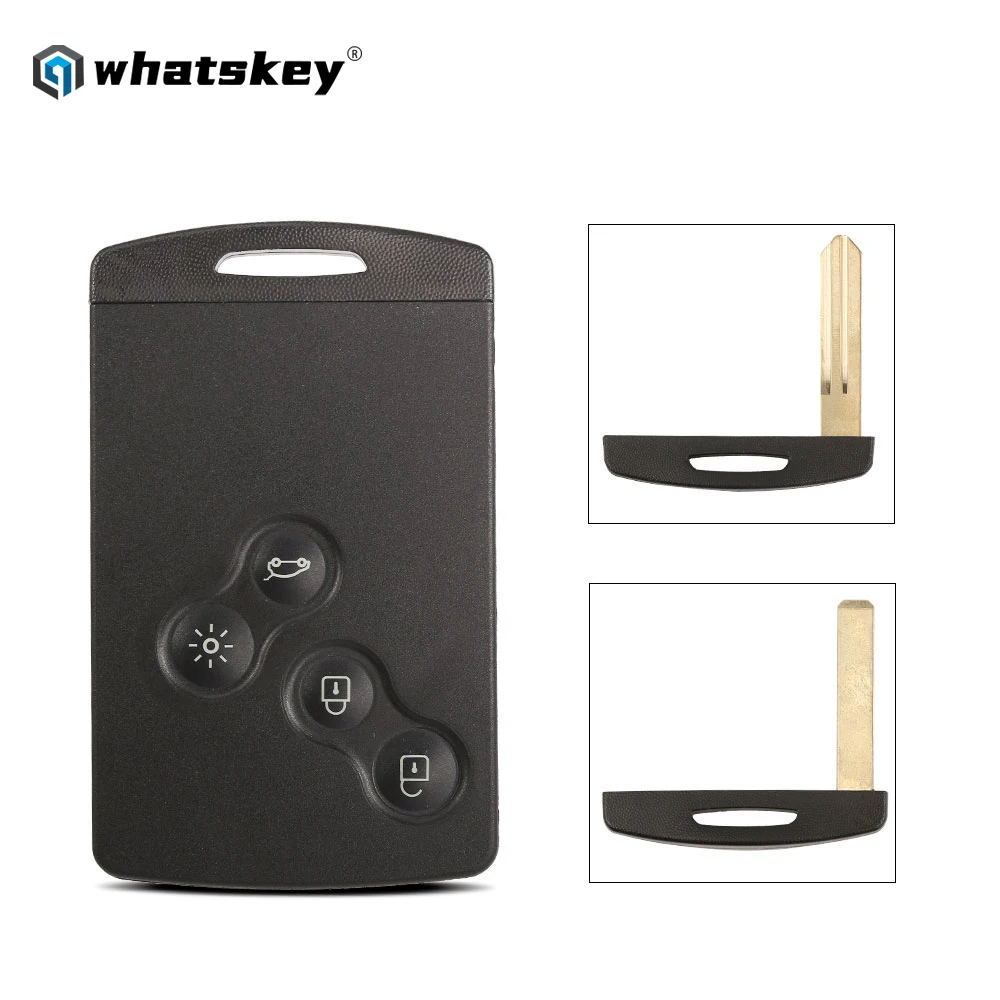 WhatsKey 4 przycisk Keyless Remote Smart Card obudowa kluczyka do Renault Laguna Koleos Megane Clio Fluence Scenic Captur etui na klucze