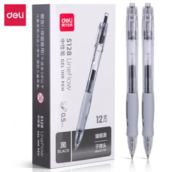 Deli 4 Pcs 0.5mm Black Ink Gel Pen Office Pen Signing Pen School Student Supplies Business Pen Stationery Office Supplies