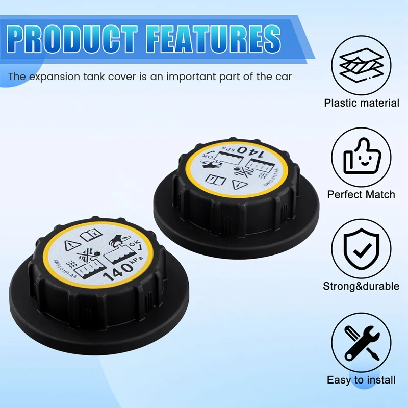 2Pcs C2P17700 XR8002823 Car Coolant Expansion Tank Cap For Land Rover Jaguar XJ XF XE F-Pace