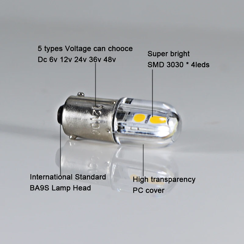 BA9S T4W Car Led Interior Bulb 6v 12v 24v 220v Mini Colorful 1W Auto Indicator Warning Light Signal Energy Saving Lamp 6 Volt