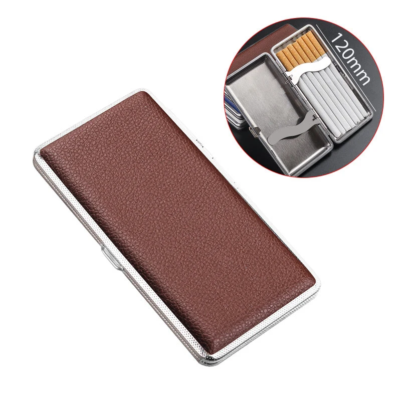 extra long cigarette case Extra Long Cigarette Case Box Holder PU Leather Men's 120mm Rolling  Cigarette Cigar Case Portable cigarette box