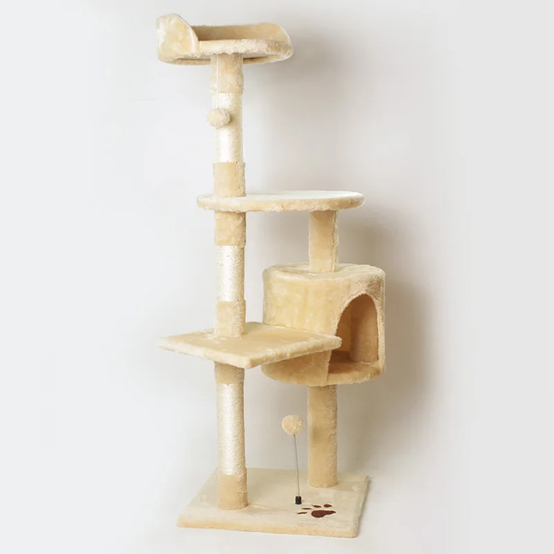 Integrated Climbing Frame for Cat, Tree Nest Shelf, Sisal Jumping Platform, Toy