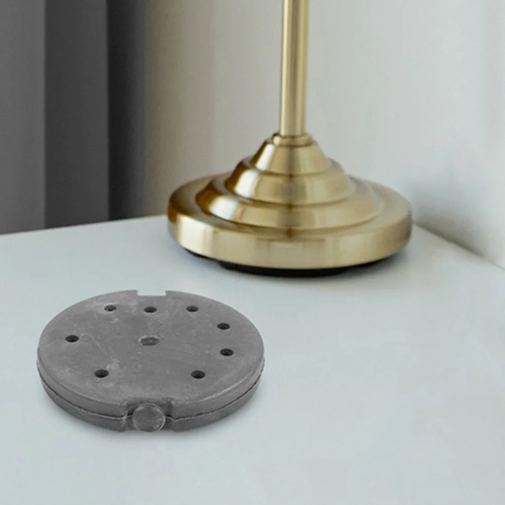 

2pcs Heavy Duty Iron Plate Floor Light Holder Stand Weighted Chassis Round Stable Metal Desk Lamp Base Accessory for Bedroom