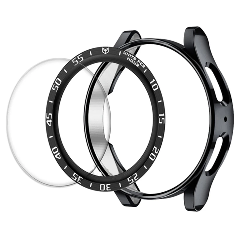 3pcs For Samsung Galaxy Watch 3 5 Pro 45mm 41mm Bezel Ring+Case+Tempered Glass Screen Protector Galaxy Watch 4 Classic 46mm 42mm