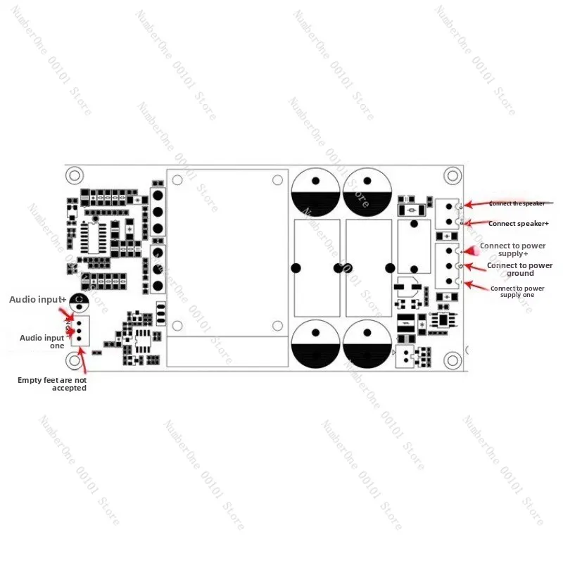 500W IRS2092S Class D Mono Amplifier Board, HiFi Digital Audio Module with Speaker Protection, LM3886 Alternative view 6