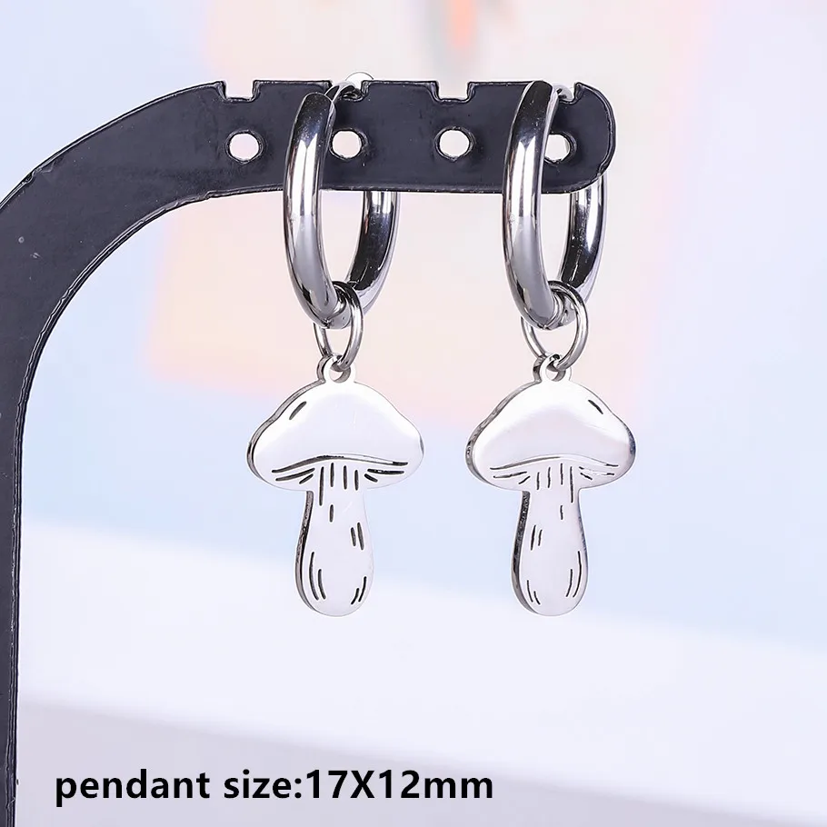Stahlfarbener Engel-Stern-Kreuz-Schwert-Charm-Ohrring, kein Anlaufen, Ohrpiercing, Edelstahl-Ohrringe für Damen und Herren, Schmuck, Kolczyki – Detail 17