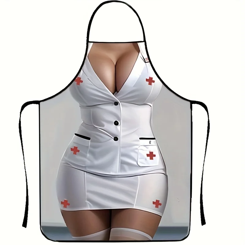 

A Single Piece, A Sexy Nurse Beautiful Figure, Made From Elastic Polyester Fabric, Perfect for Artistic Cooking and Baking,,