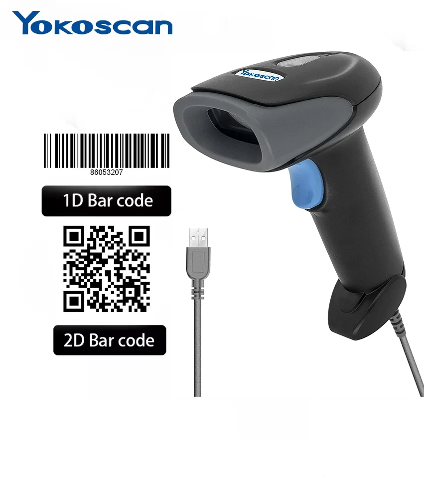 BIS Certification Price Lector 2D Qr Long Range Bar Code Scan Reader Wired Hand Held Barcode Scanner for Supermarkets Factory