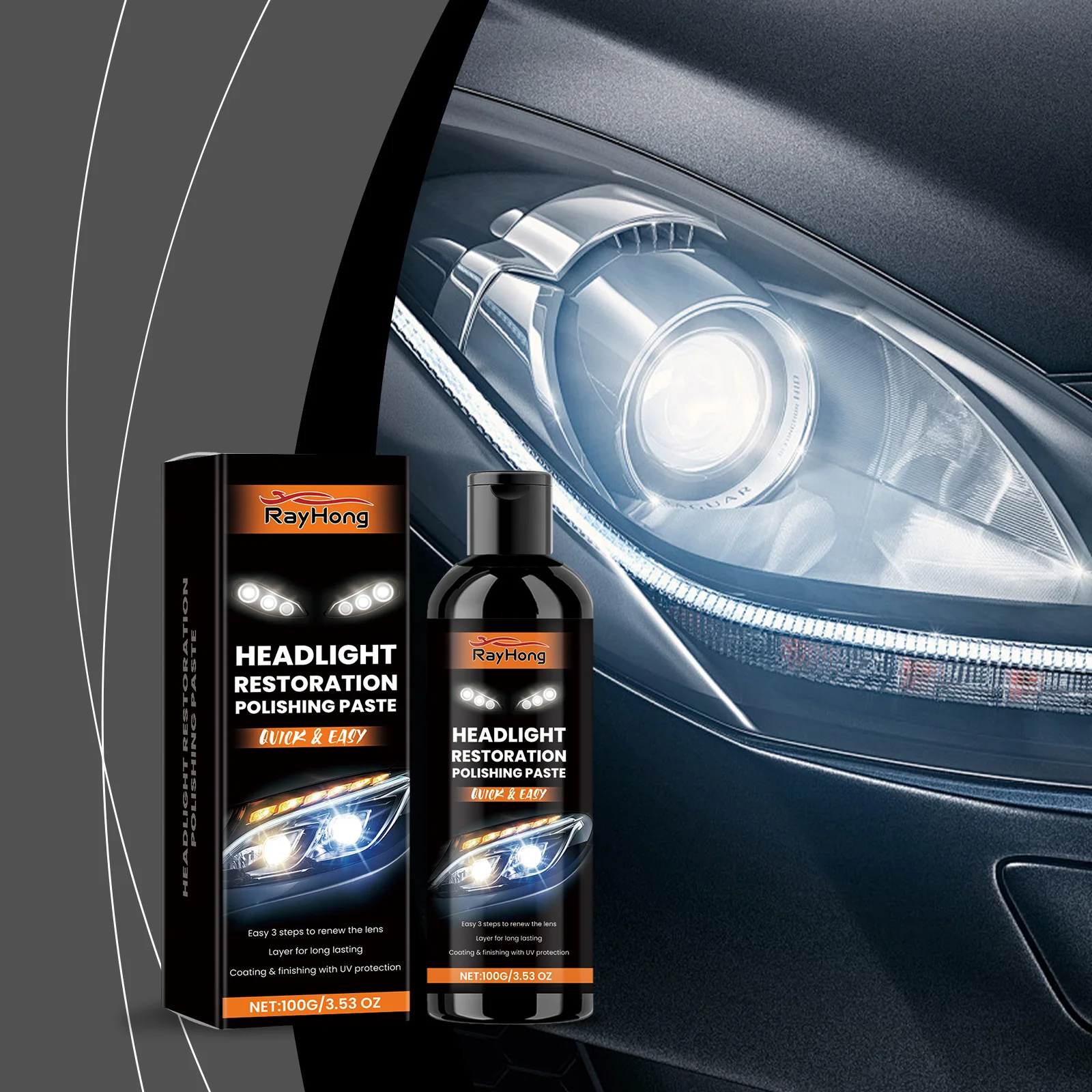 Car Headlight Restoration Polishing Kits Headlamp Repair Kits Car Light Polisher Cleaning Paste Car Paint Care Refurbish Agent