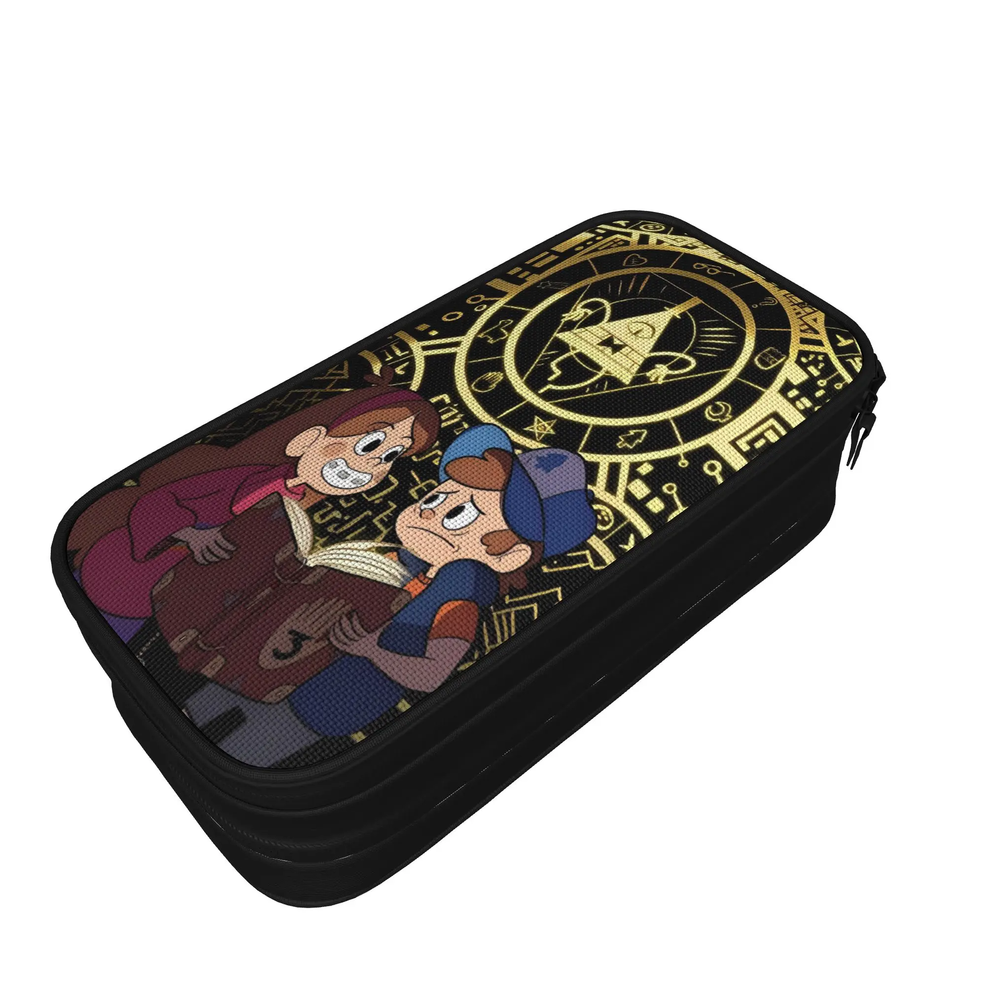 Vintage Pencil Case G-Gravity Falls Pen Box  Back To School Pencil Cases Boy Girl Zipper Pattern School Supplies
