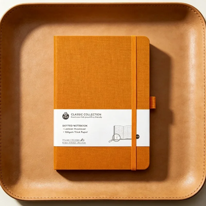 Fabric Texture A5 Dot Grid Notebook 2026 New with Numbered Pages for Office Business Daily Planning
