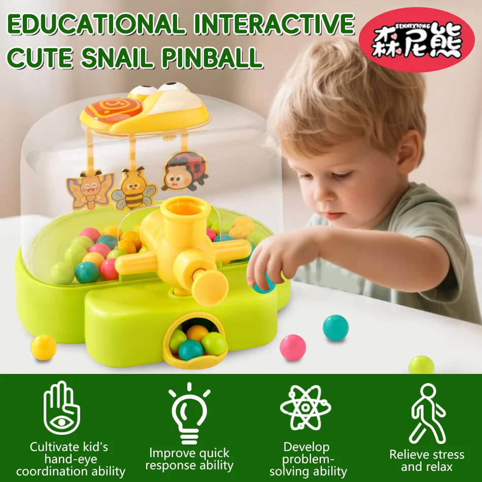 SENNIXIONG الكرتون النحل الخنفساء دليل إطلاق آلة الكرة والدبابيس الحلزون الجدول الرخام لعبة لعبة تعليمية للأطفال هدية عيد #4
