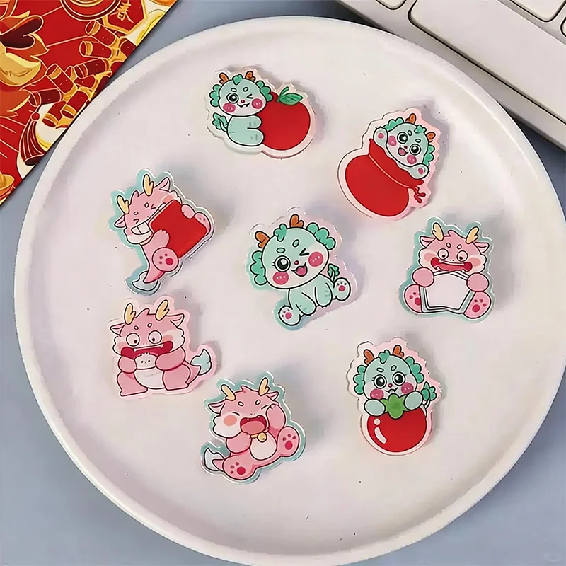 Custom Clear Acrylic Pins Round Cartoon Photo Customized Logo Anime Cute Plastic Pins Personalized Badge Brooch