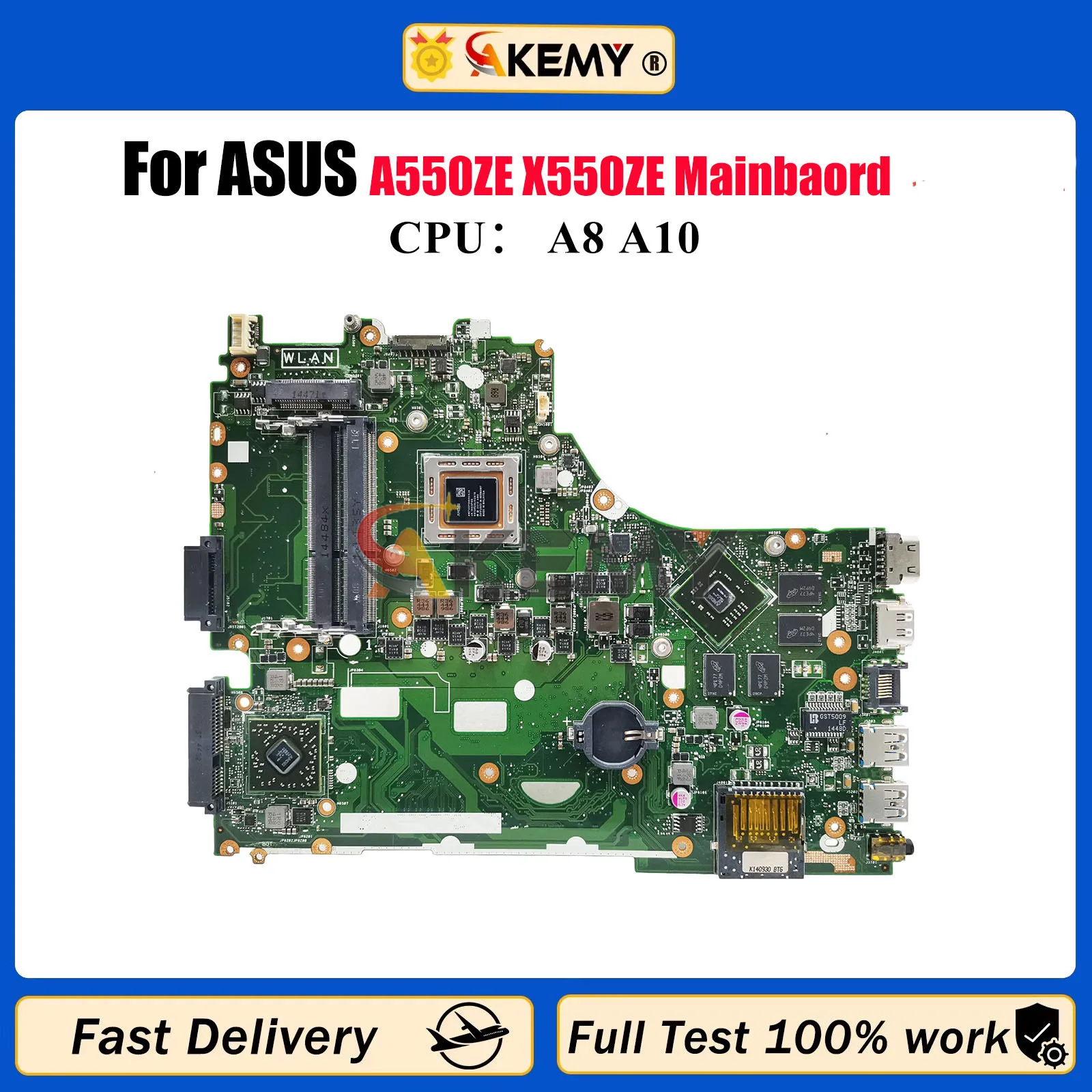 

X550ZE Laptop Motherboard For ASUS VivoBook X550Z K555Z A555Z VM590Z K550ZE F550ZE A550ZE X550ZE Mainboard With A8 A10 CPU stk