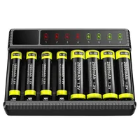 Intelligent Smart Battery Charger LED Display for 1.2V AA/AAA NiMH Rechargeable Batteries 8 Slots Ni-MH Battery Charger