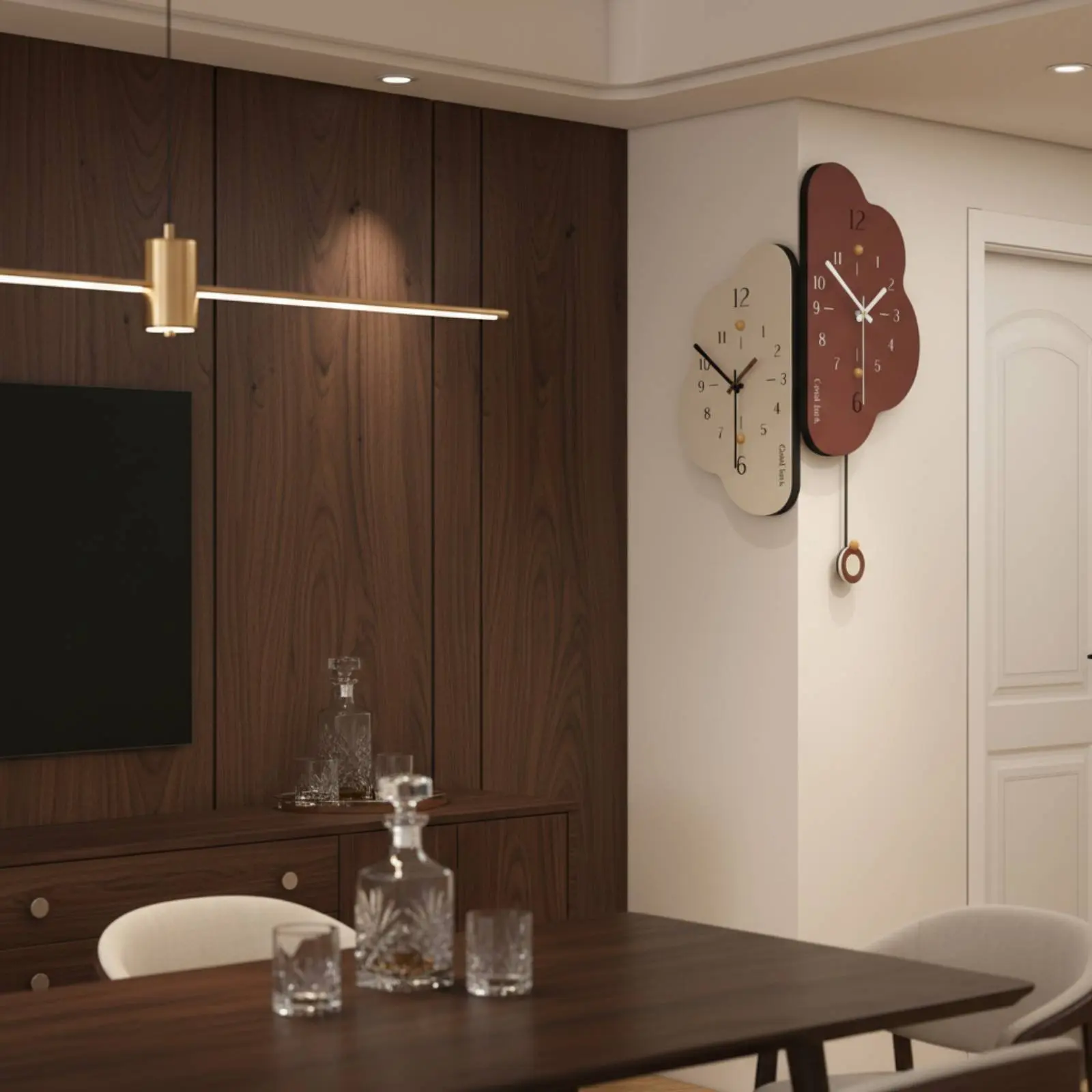 

Double Sided Corner Corner Timepiece Easy to Install Corner Hanging Corner Timepiece for Living Room