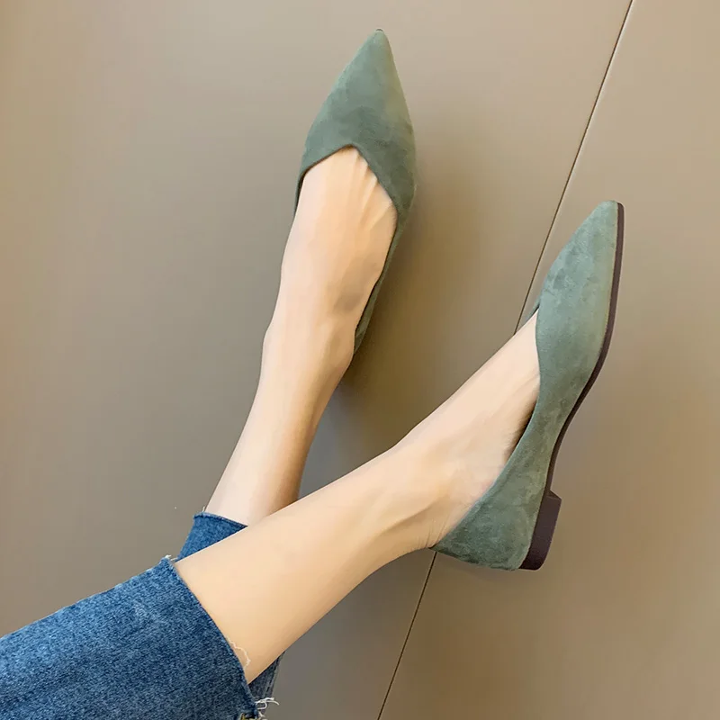 Pointed Toe Women Flats Solid Color Simple Basic Style All Match Summer Spring Shoes Slip on Shallow Mouth Size 31 32 33 44 45