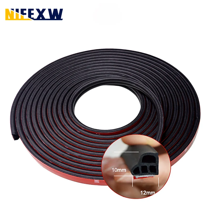 Car Door Rubber Seal Strip Auto L-type Double Layer Sealing Adhesive Weatherstrip For Door Trunk Soundproof Noise Insulation