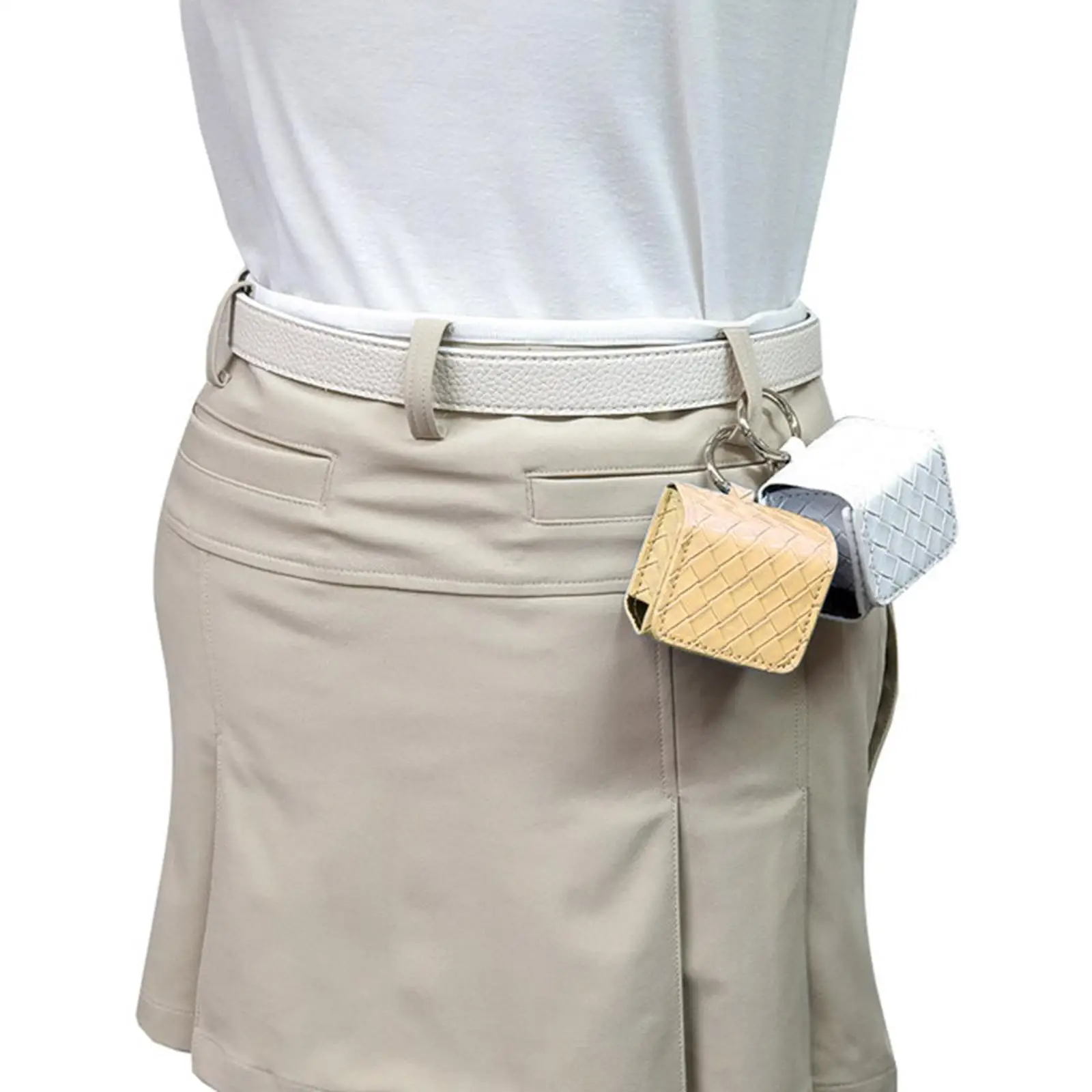 

Small Golf Ball carry pouch Waterproof Leather with Storage Case Holder