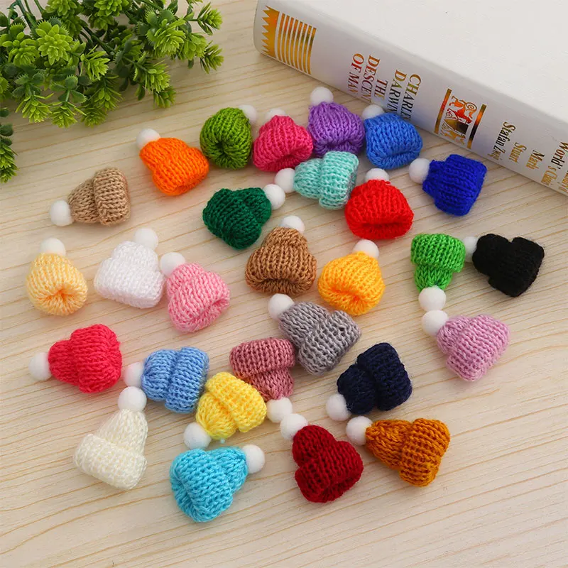 10/20/50pcs Mini Knitting Hats Small Christmas Doll Hat for Christmas Ornaments DIY Craft Decorations Tree Snowman Ornaments - Image 2