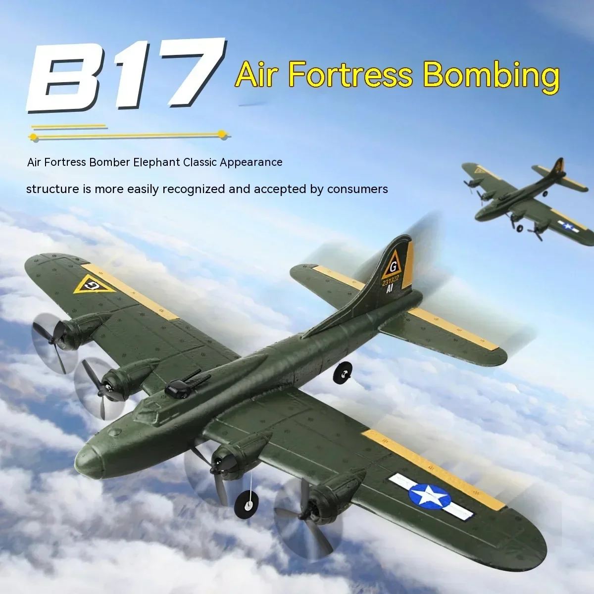 ラジコン付きfx817 bomberおもちゃ,電気飛行機,屋外飛行モデル,b17,ギフト,新品