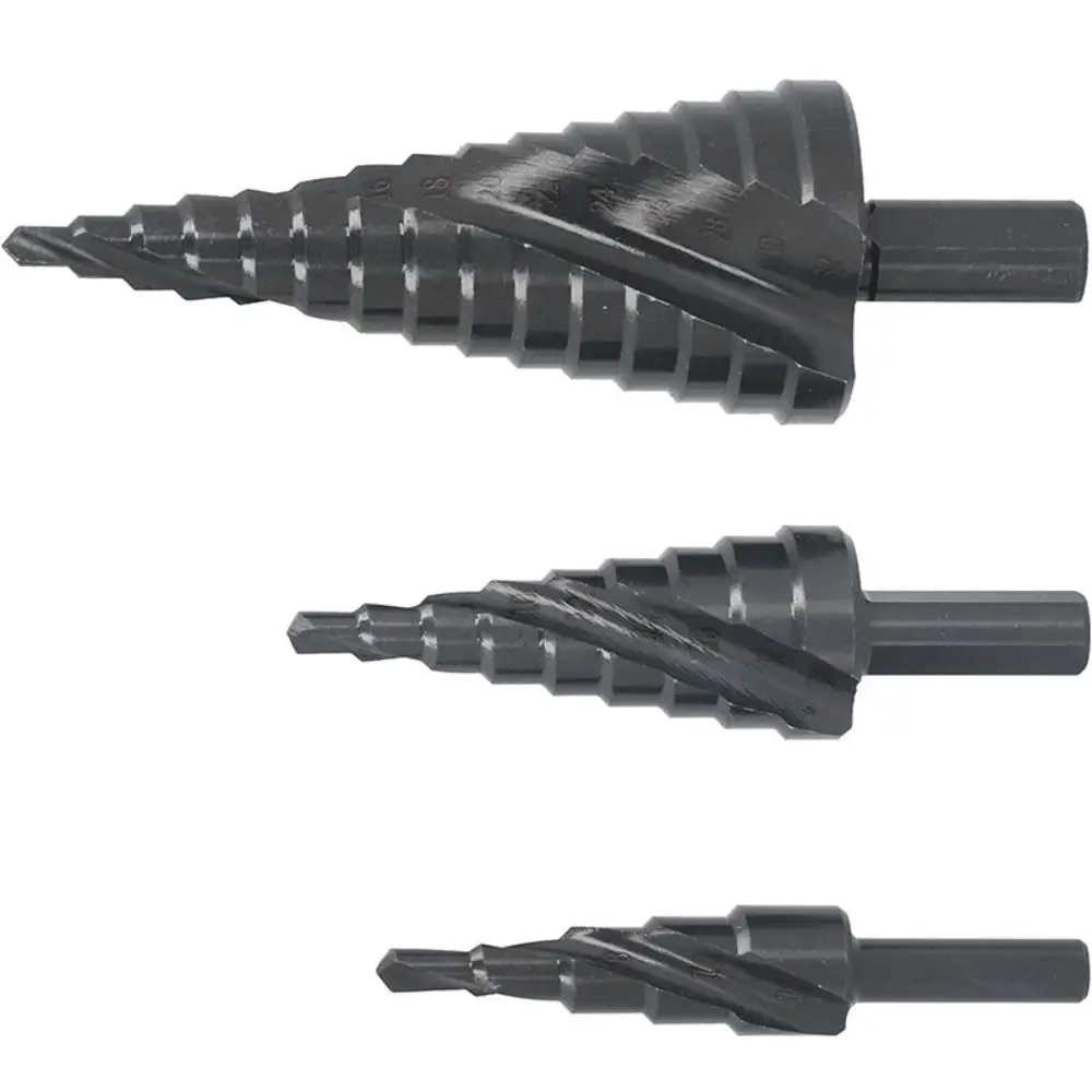 Portable 4-32mm Drill Bit Set Spiral Groove Drilling Tools Set Stepped Drill Bit High Quality Nitriding Hole Opener