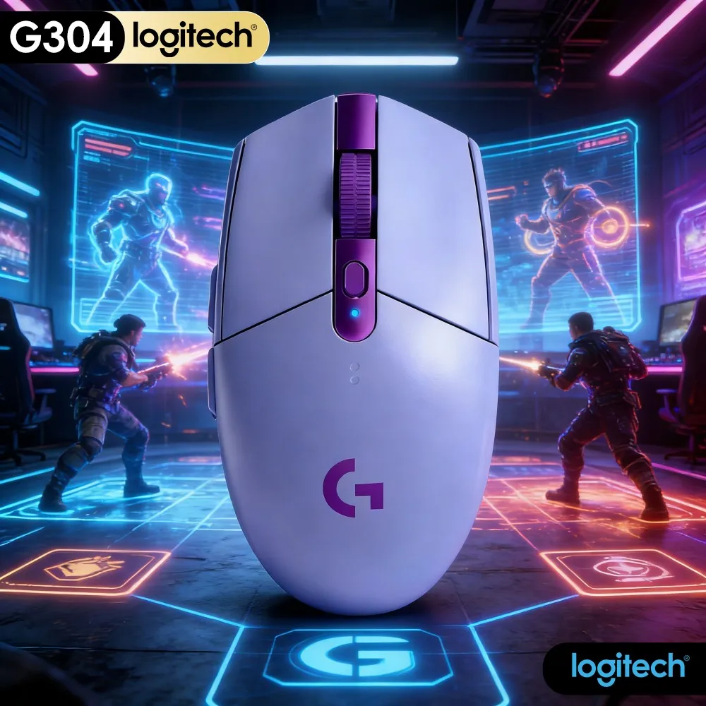 Mouse Gamer Sem Fio Logitech G304 LIGHTSPEED: Desempenho Confiável do Cursor Mesmo em Superfícies de Mesa Sem Mousepad