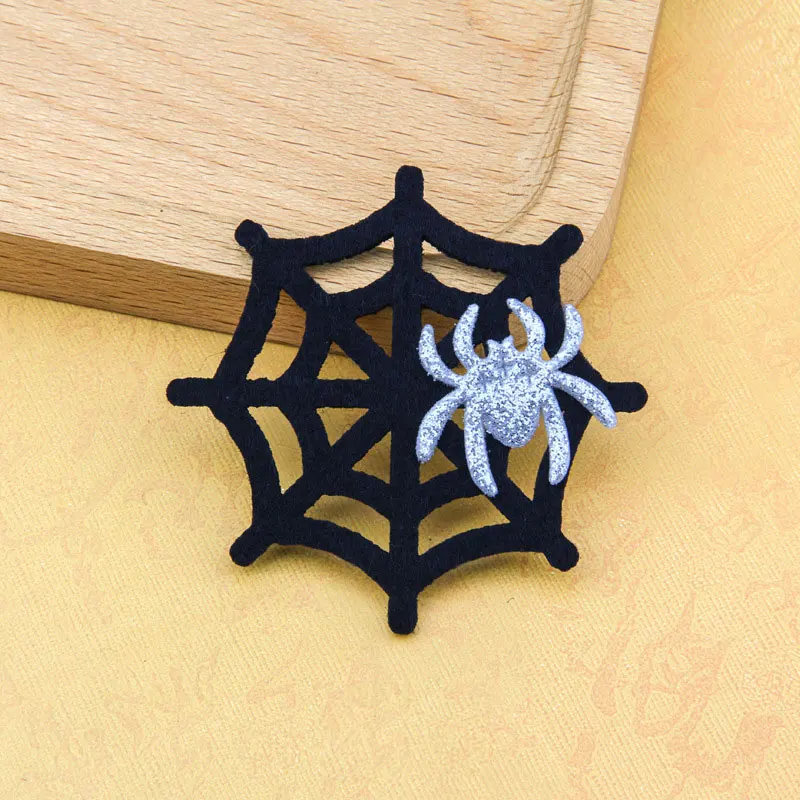 100 Stück Filzstoff-Cartoon-Halloween-Spinnen-Applikationen für Halloween-Dekoration, DIY-Haarspangen-Accessoires, Aufnäher – Detail 7
