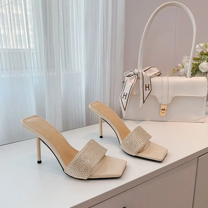 

Summer New Women's Shoes Fashion Rhinestone High Heeled Sandals for Woman French Casual Shoes Designer Shoes Sandalias De Mujer