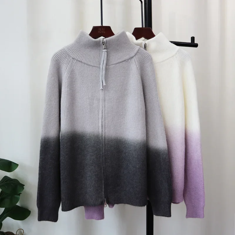 2024 Women Tie Dye Sweater Cardigan Kintted Button Loose Spring Autumn Vintage Winter Streetwear Y2k Jumper Coat Cardigans